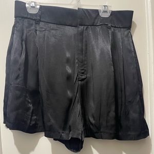 Zara Black Satin Women Shorts